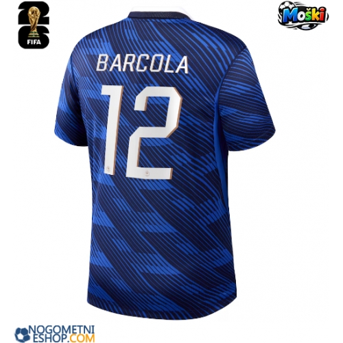 Moški Nogometni dresi Francija Bradley Barcola #12 Domači SP 2026 Kratek Rokav